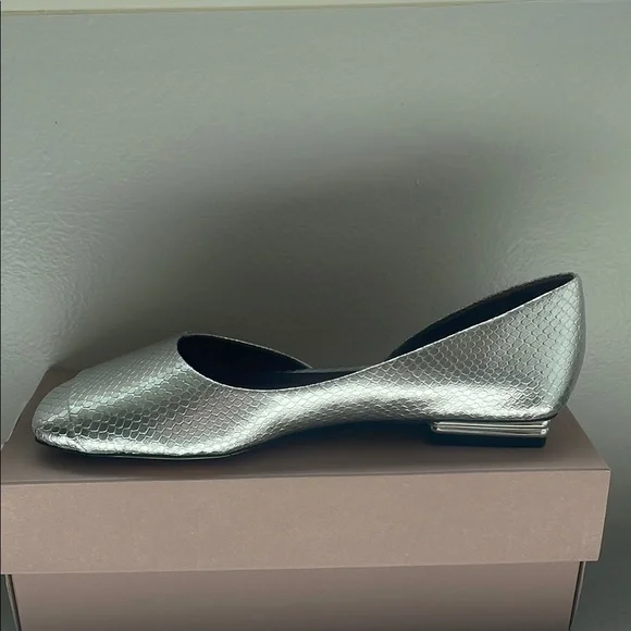 Sarto by Franco Sarto Tracy Metallic Snake Print Leather d'Orsay Flats Size 7 - Picture 5 of 9